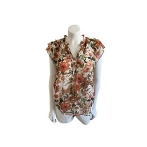 Tamara‎ H. Floral Short Sleeve Blouse Top Size S